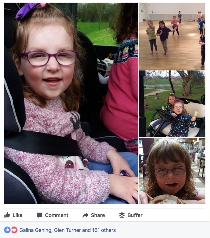 5 photos of a girl, incluidng one in dance studio